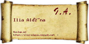 Ilia Aléna névjegykártya